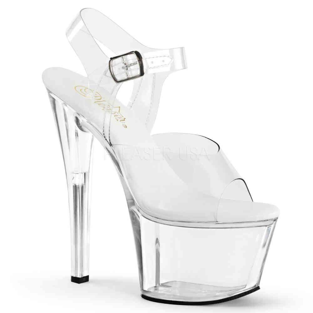 Pleaser - SKY308VL KnöchelriemenSandale, Poledance Schuhe - Pole dance schuhe - Transparent Product image